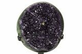 Sparkling Amethyst Geode With Metal Stand - Uruguay #371906-1